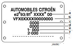 Plaque constructeur vehicule 