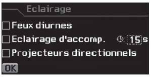 Menu «Éclairage»