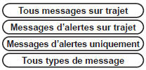 Les messages apparaissent sur la carte et dans la liste.